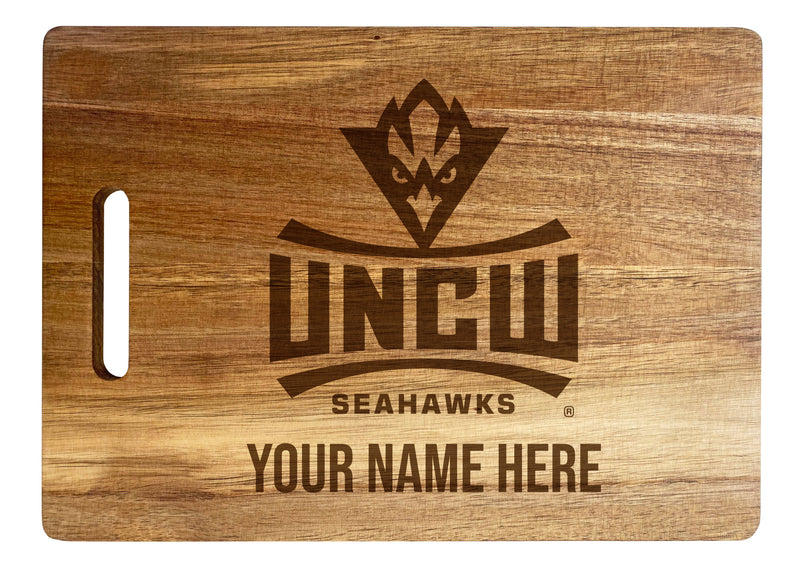North Carolina Wilmington Seahawks Custom-Engraved Acacia Wood Cutting Board - Personalized 10 x 14-Inch