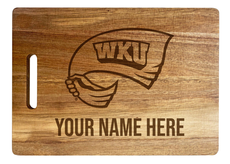 Western Kentucky Hilltoppers Custom-Engraved Acacia Wood Cutting Board - Personalized 10 x 14-Inch