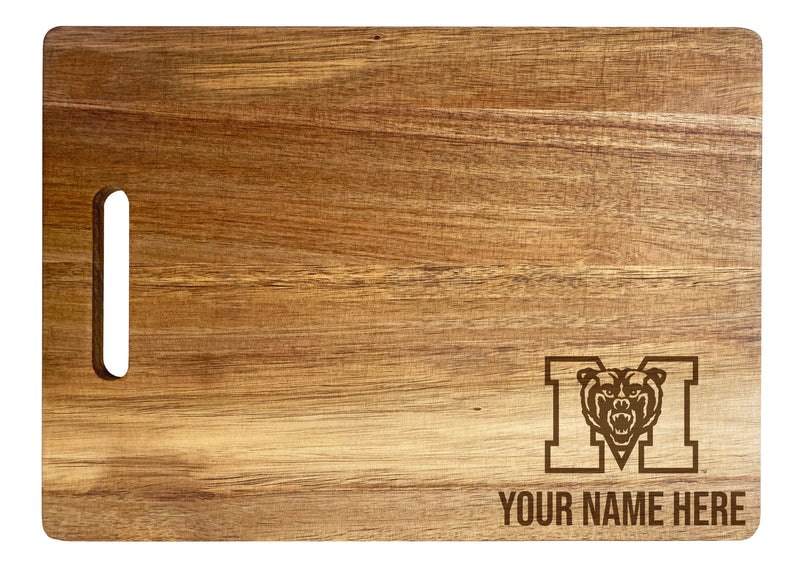 Mercer University Personalized Corner-Emblem Acacia Cutting Board - 10" x 14" Engraved Design