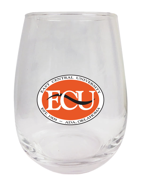 East Central University Tigers Stemless Wine Glass - 15 oz. | Officially Licensed NCAA Merchandise