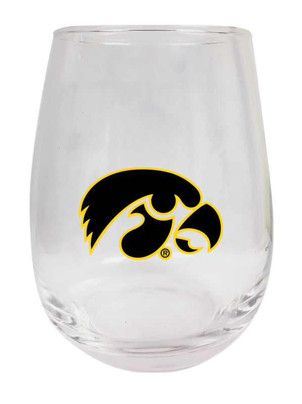 Iowa Hawkeyes Stemless Wine Glass - 15 oz. | Officially Licensed NCAA Merchandise
