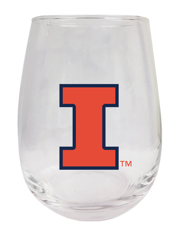 Illinois Fighting Illini Stemless Wine Glass - 15 oz. | Officially Licensed NCAA Merchandise