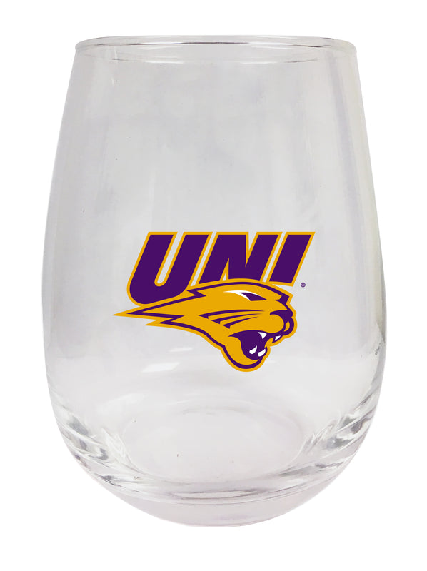 Northern Iowa Panthers Stemless Wine Glass - 15 oz. | Officially Licensed NCAA Merchandise