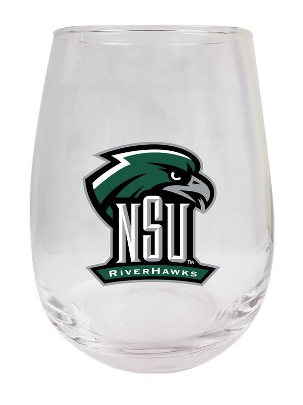 Northeastern State University Riverhawks Stemless Wine Glass - 15 oz. | Officially Licensed NCAA Merchandise