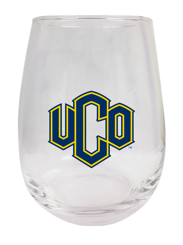 University of Central Oklahoma Bronchos Stemless Wine Glass - 15 oz. | Officially Licensed NCAA Merchandise