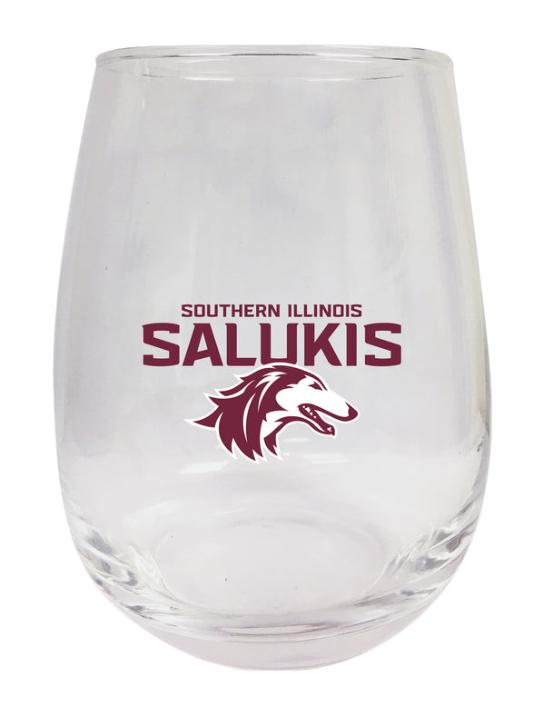 Southern Illinois Salukis Stemless Wine Glass - 15 oz. | Officially Licensed NCAA Merchandise