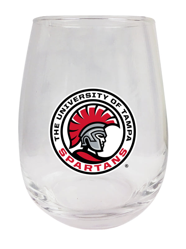 University of Tampa Spartans Stemless Wine Glass - 15 oz. | Officially Licensed NCAA Merchandise