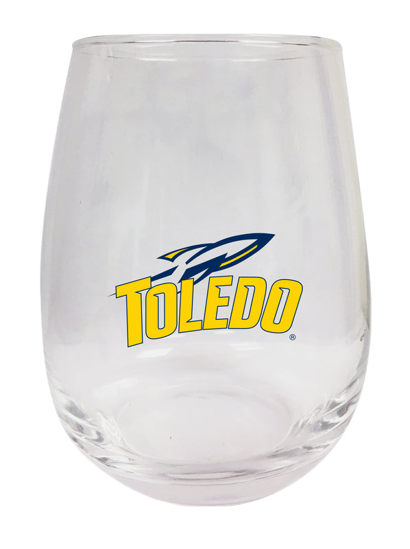 Toledo Rockets Stemless Wine Glass - 15 oz. | Officially Licensed NCAA Merchandise