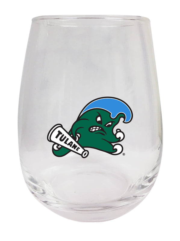 Tulane University Green Wave Stemless Wine Glass - 15 oz. | Officially Licensed NCAA Merchandise