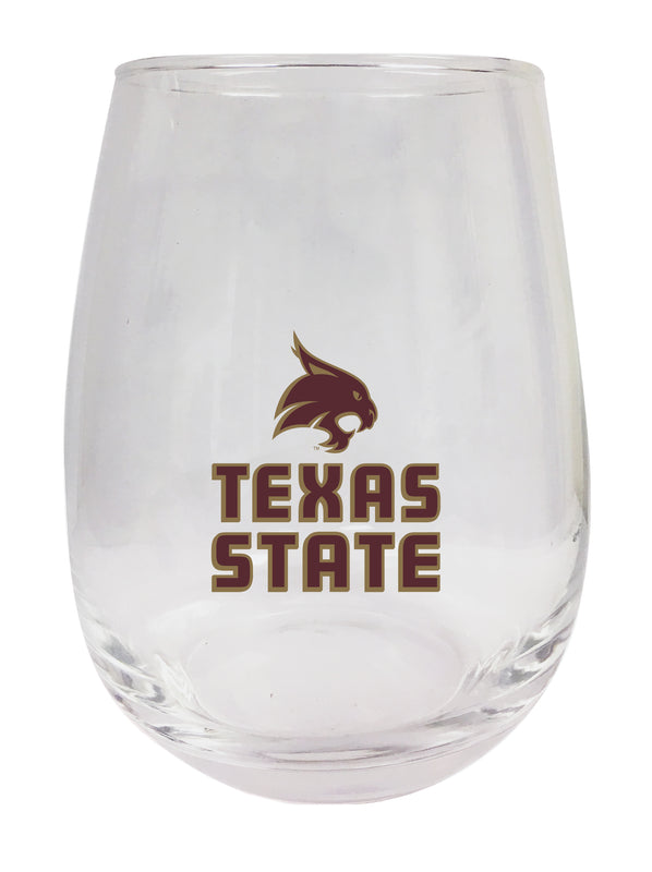 Texas State Bobcats Stemless Wine Glass - 15 oz. | Officially Licensed NCAA Merchandise