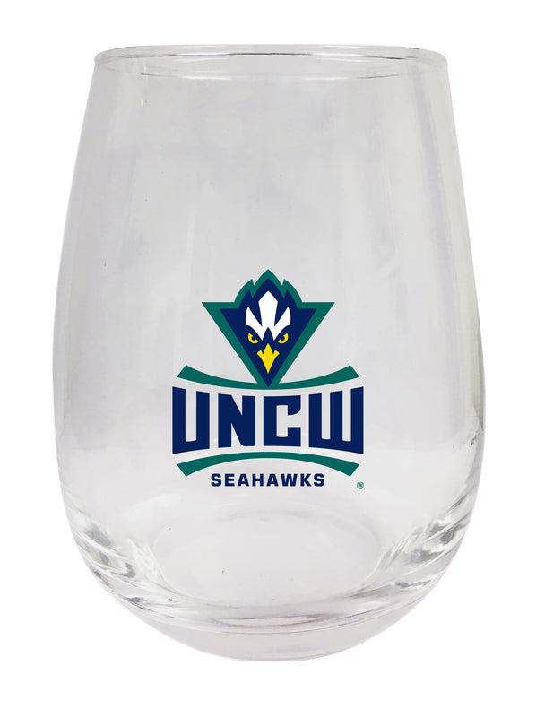 North Carolina Wilmington Seahawks Stemless Wine Glass - 15 oz. | Officially Licensed NCAA Merchandise