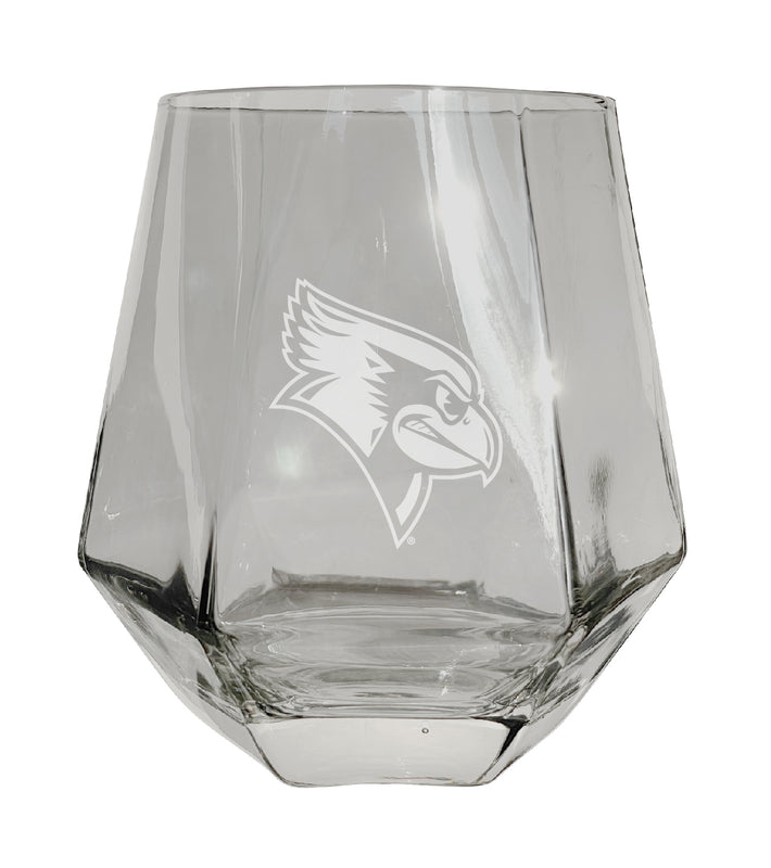 Illinois State Redbirds Tigers Etched Diamond Cut 10 oz Stemless Wine Glass - NCAA Licensed