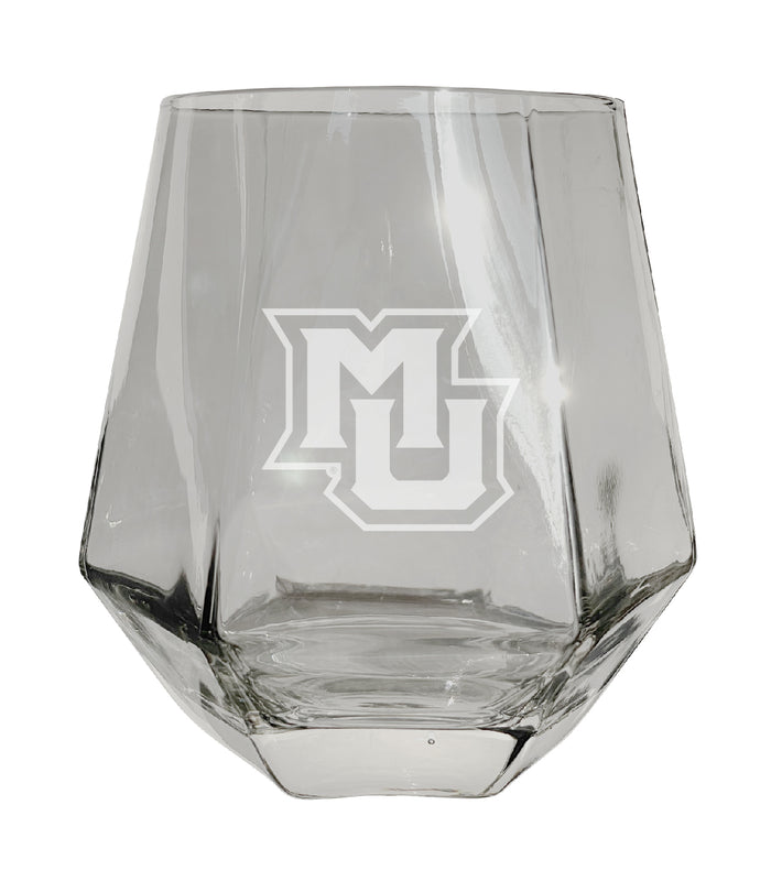 Marquette Golden Eagles Tigers Etched Diamond Cut 10 oz Stemless Wine Glass - NCAA Licensed