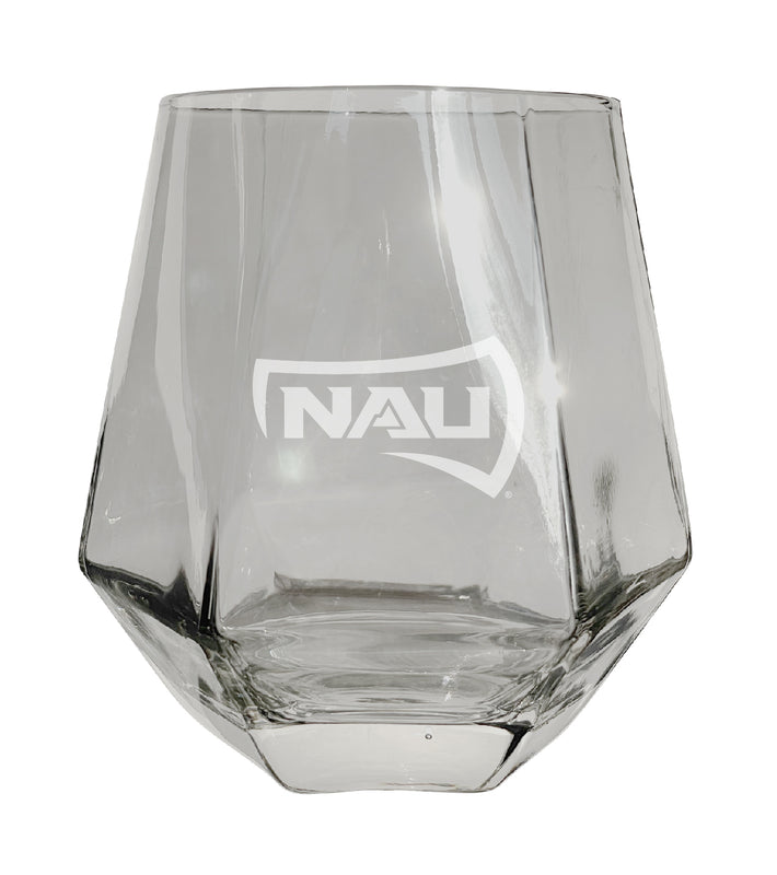 Northern Arizona University Tigers Etched Diamond Cut 10 oz Stemless Wine Glass - NCAA Licensed