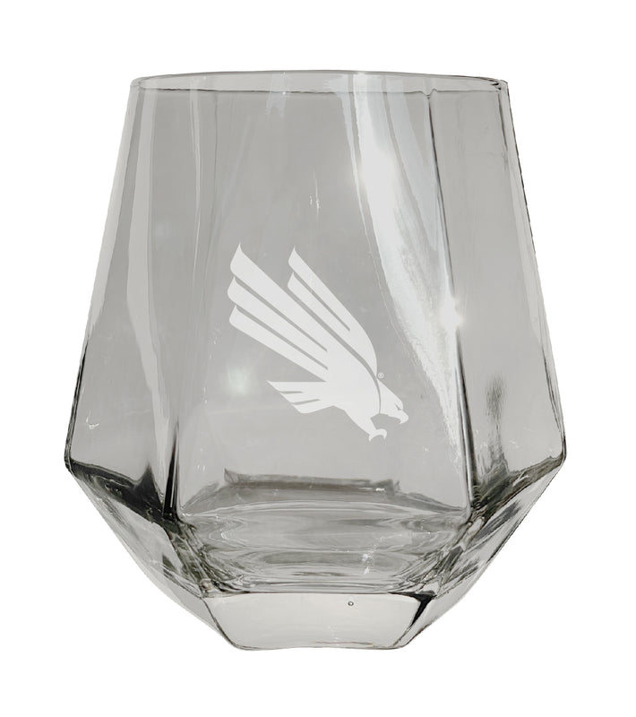 North Texas Tigers Etched Diamond Cut 10 oz Stemless Wine Glass - NCAA Licensed