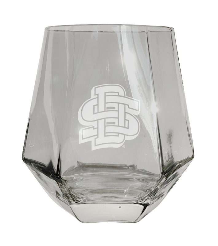 South Dakota State Jackrabbits Tigers Etched Diamond Cut 10 oz Stemless Wine Glass - NCAA Licensed