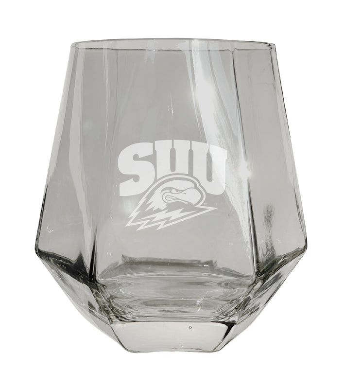 Southern Utah University Tigers Etched Diamond Cut 10 oz Stemless Wine Glass - NCAA Licensed