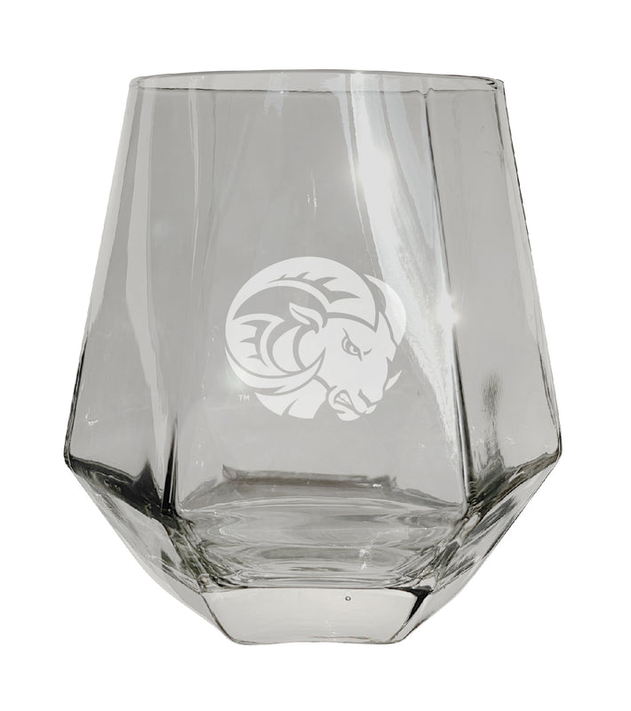 Winston-Salem State Tigers Etched Diamond Cut 10 oz Stemless Wine Glass - NCAA Licensed