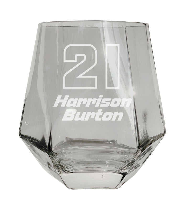#21 Harrison Burton Officially Licensed 10 oz Engraved Diamond Wine Glass