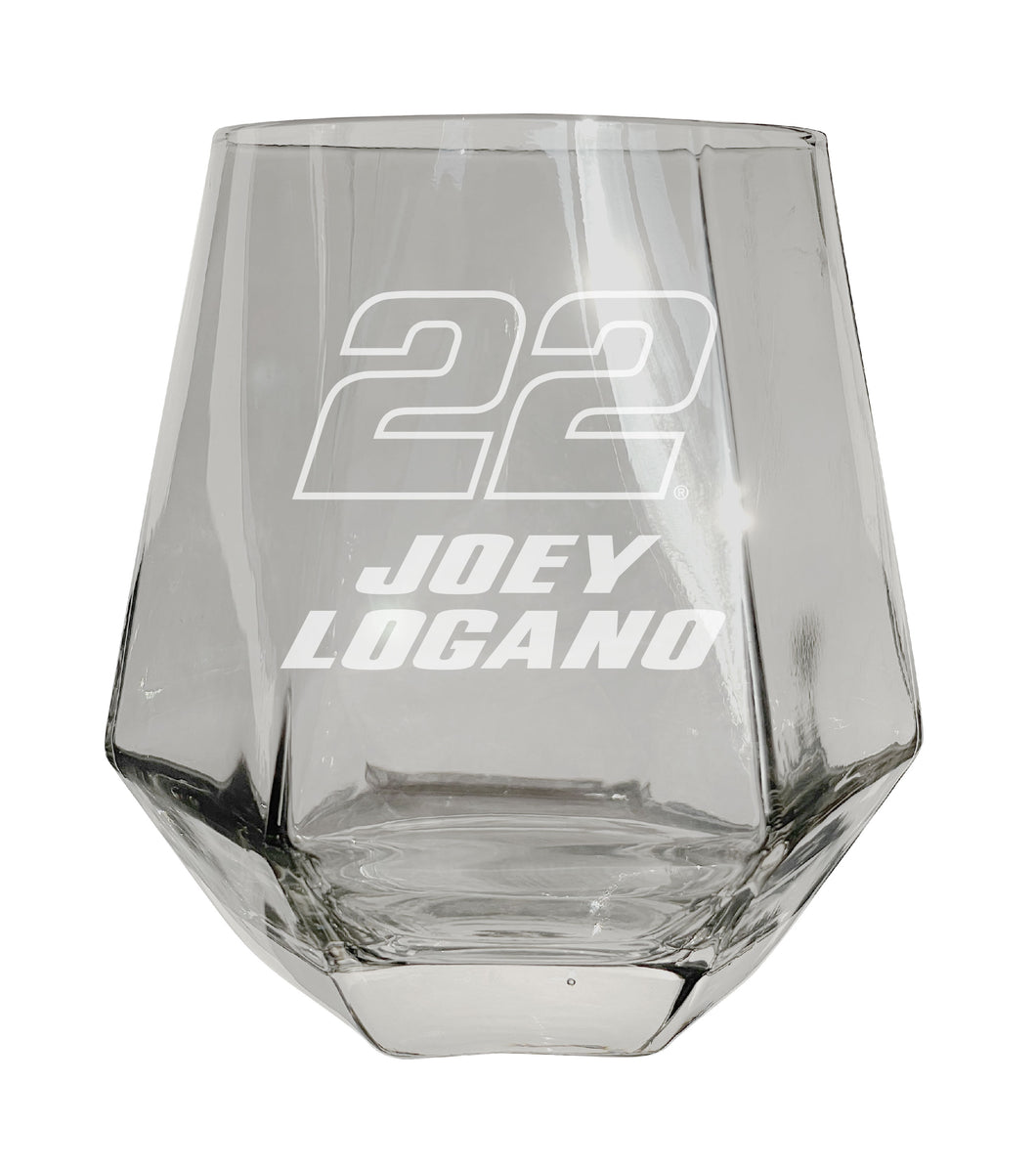 #22 Joey Logano Officially Licensed 10 oz Engraved Diamond Wine Glass