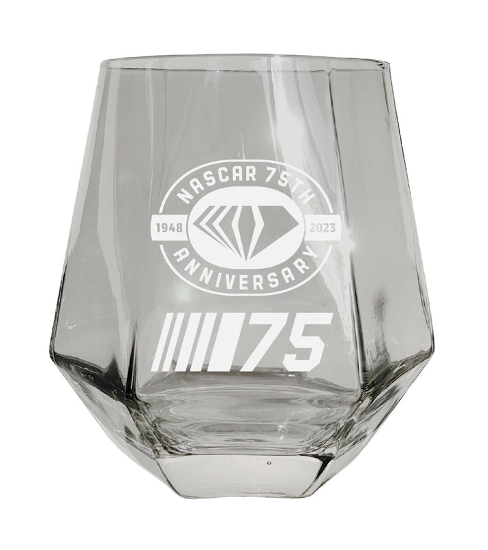 NASCAR 75 Year Anniversary Officially Licensed 10 oz Engraved Diamond Glass