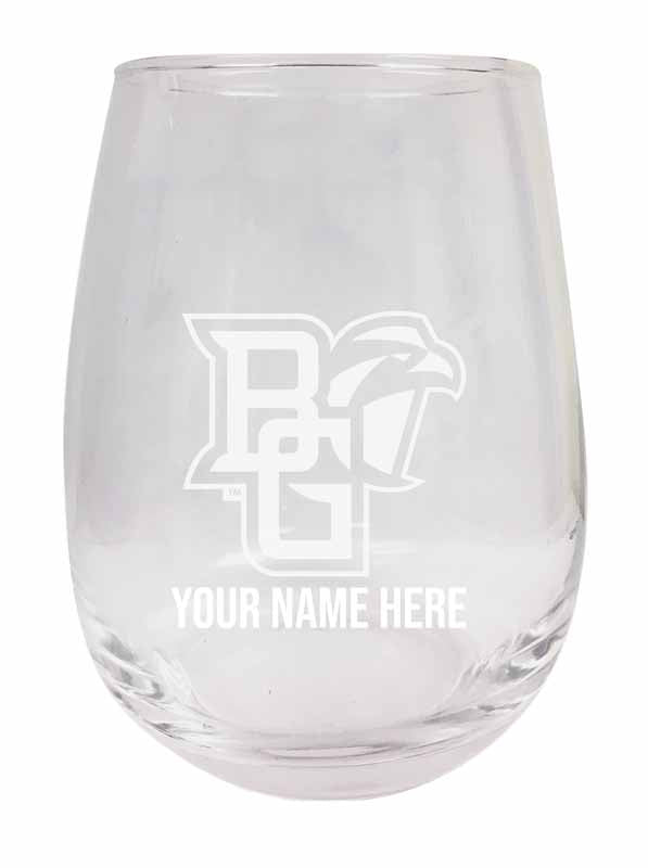 Bowling Green Falcons NCAA Officially Licensed Laser-Engraved 9 oz Stemless Wine Glass