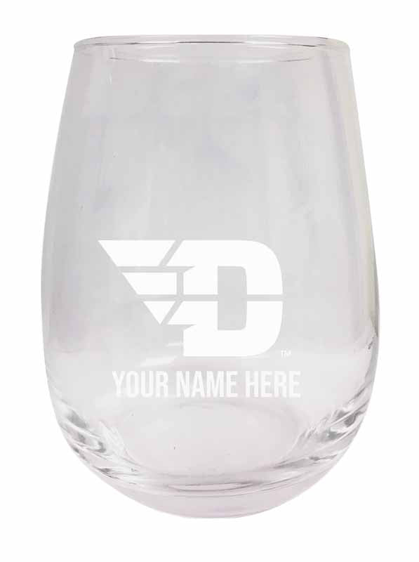 Dayton Flyers NCAA Officially Licensed Laser-Engraved 9 oz Stemless Wine Glass - Personalize with Your Name, Ideal for Wine & Cocktails