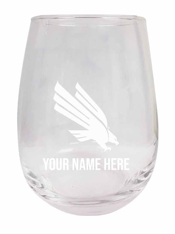 North Texas NCAA Officially Licensed Laser-Engraved 9 oz Stemless Wine Glass - Personalize with Your Name, Ideal for Wine & Cocktails