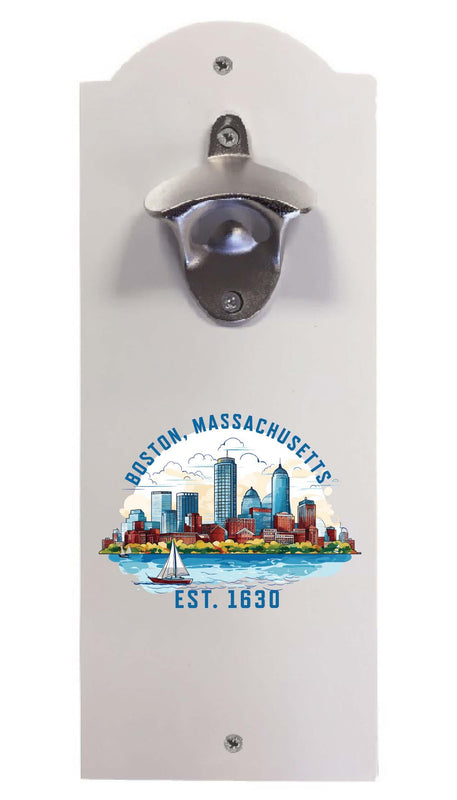 Boston Massachusetts B Souvenir Wall mounted bottle opener
