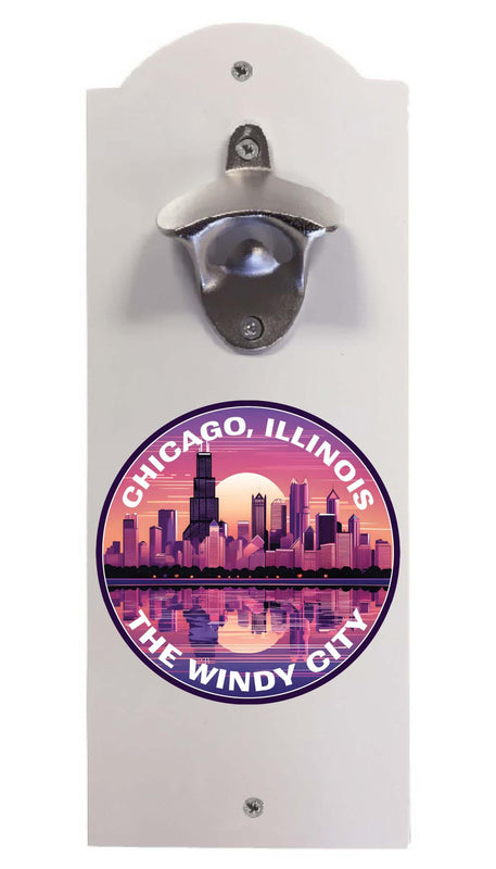 Chicago Illinois B Souvenir  Wall mounted bottle opener
