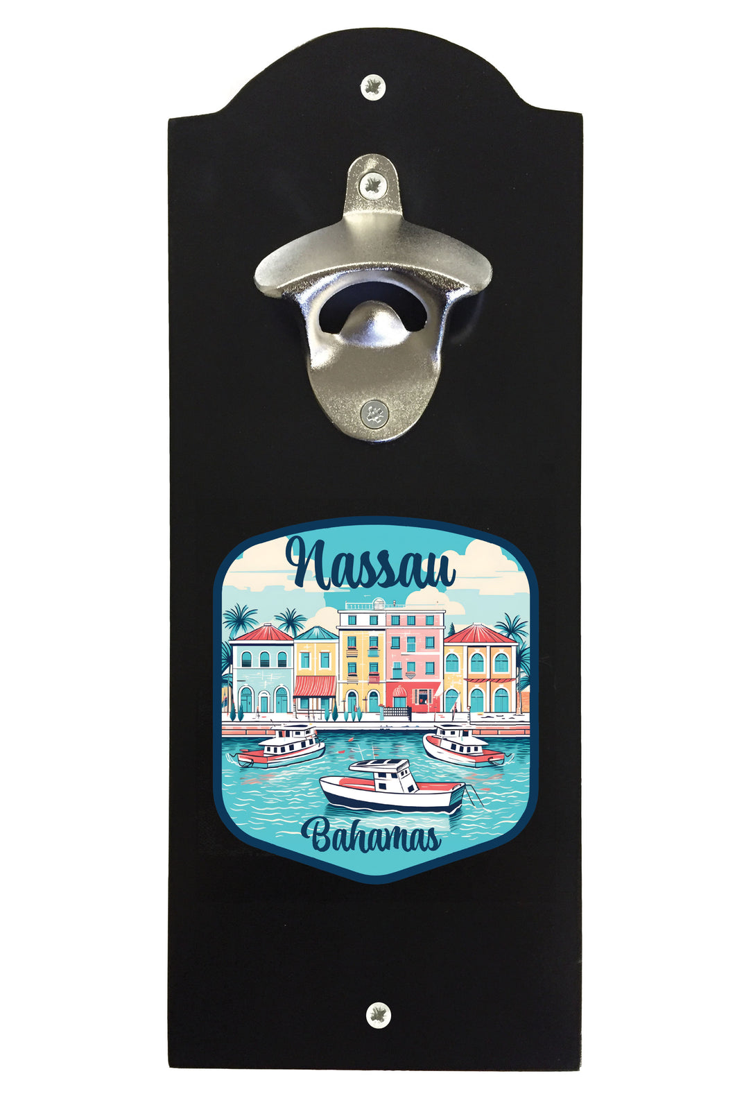 Nassau  the Bahamas Design C Souvenir  Wall mounted bottle opener
