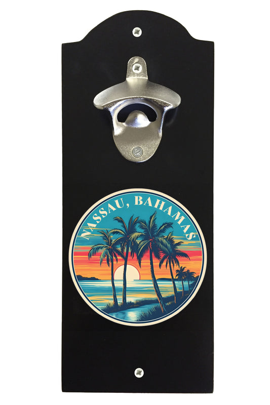 Nassau the Bahamas Design D Souvenir Wall mounted bottle opener