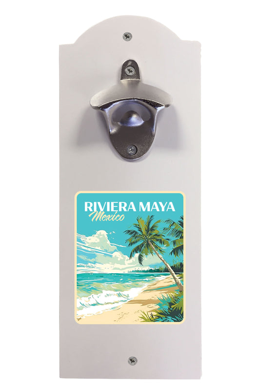 Riviera Maya Mexico Design C Souvenir Wall mounted bottle opener