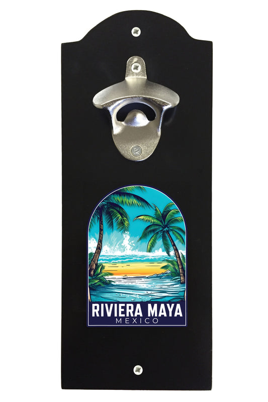 Riviera Maya Mexico Design B Souvenir Wall mounted bottle opener