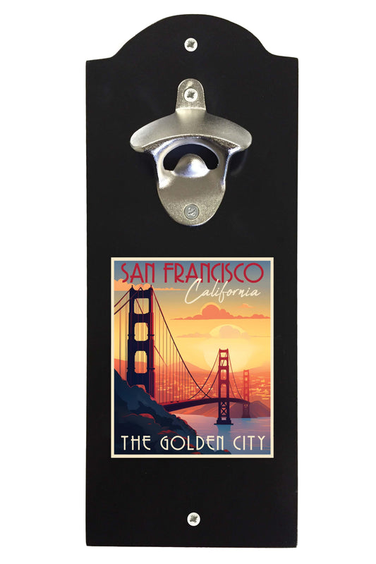 San Francisco California B Souvenir Wall mounted bottle opener