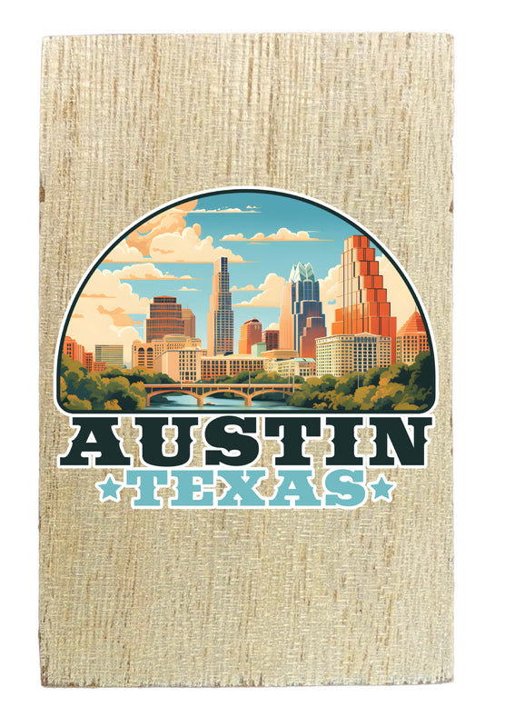 Austin Texas Design C Souvenir Wooden 2" x 3" Fridge Magnet