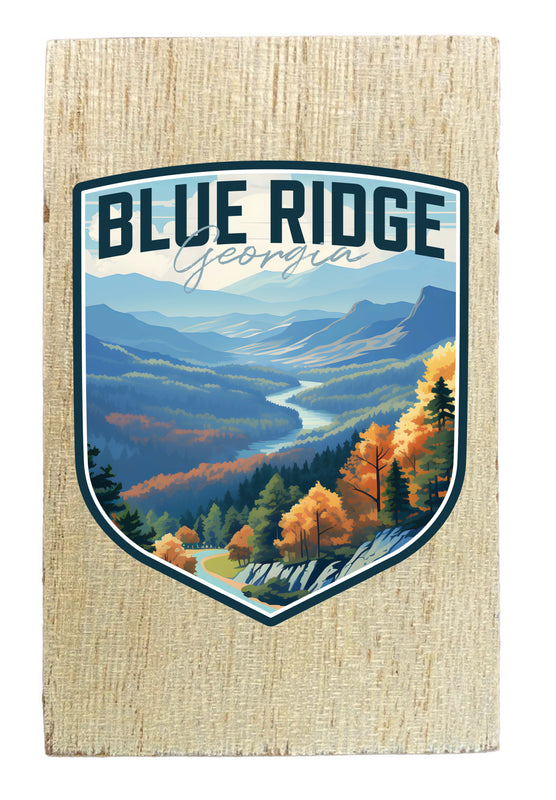 Blue Ridge Georgia Design A Souvenir Wooden 2" x 3" Fridge Magnet