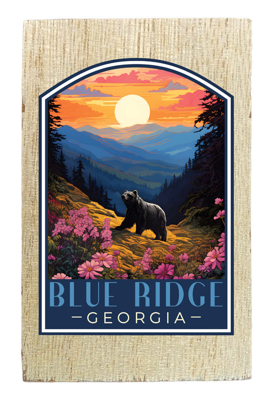 Blue Ridge Georgia Design B Souvenir Wooden 2" x 3" Fridge Magnet