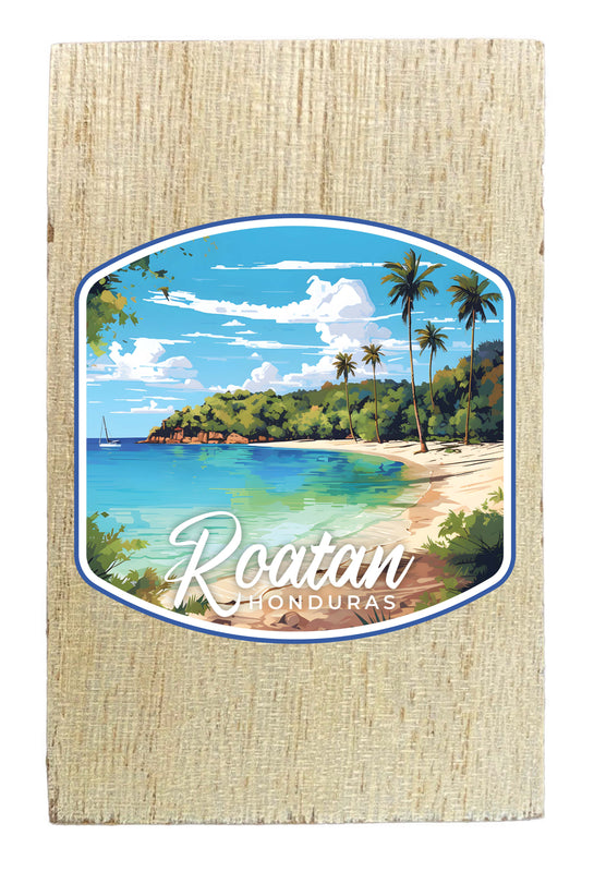 Roatan Honduras Design C Souvenir Wooden 2" x 3" Fridge Magnet