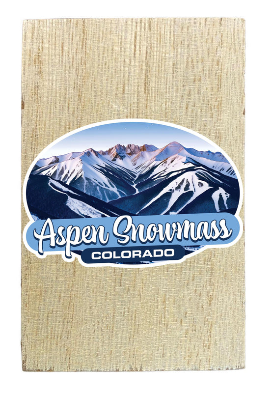 Aspen Snowmass Colorado Design A Souvenir Wooden 2" x 3" Fridge Magnet