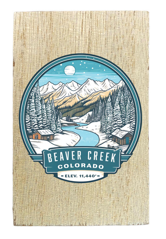 Beaver Creek Colorado Design B Souvenir Wooden 2" x 3" Fridge Magnet