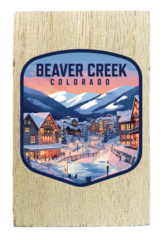 Beaver Creek Colorado Design C Souvenir Wooden 2" x 3" Fridge Magnet