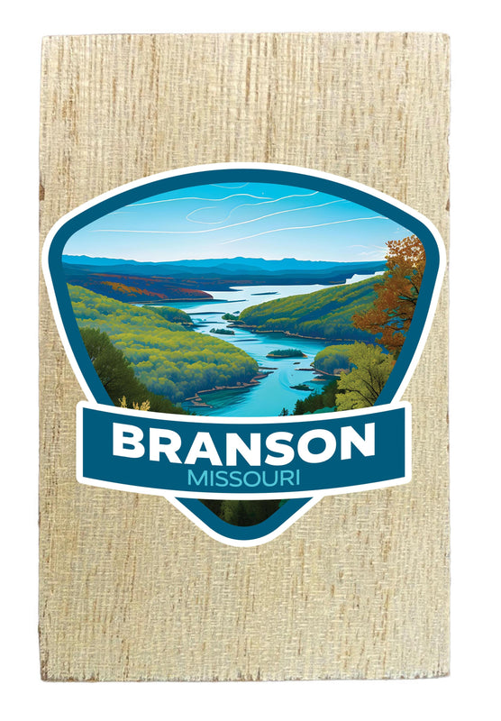 Branson Missouri Design A Souvenir Wooden 2" x 3" Fridge Magnet