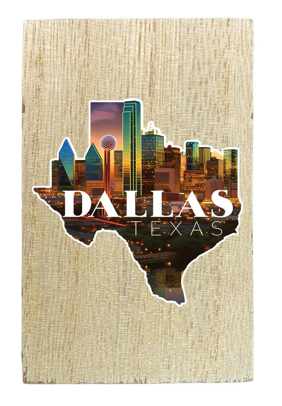 Dallas Texas Design C Souvenir Wooden 2" x 3" Fridge Magnet