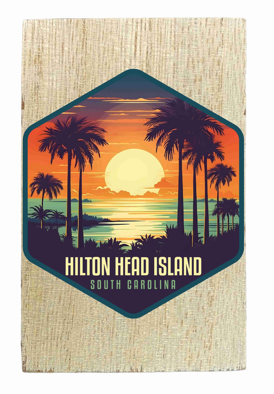 Hilton Head Island Design B Souvenir Wooden 2" x 3" Fridge Magnet