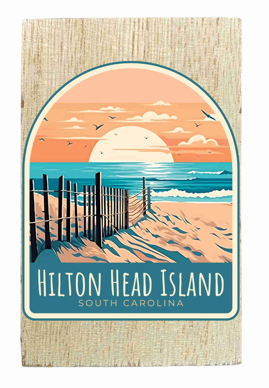 Hilton Head Island Design C Souvenir Wooden 2" x 3" Fridge Magnet