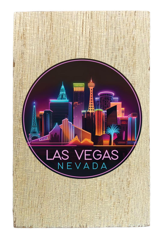 Las Vegas Nevada Design E Souvenir Wooden 2" x 3" Fridge Magnet
