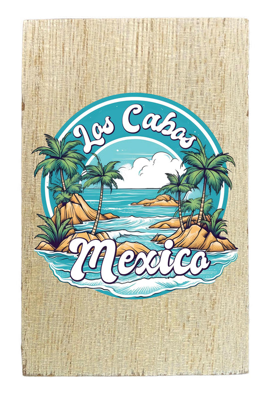 Los Cabos Mexico Design A Souvenir Wooden 2" x 3" Fridge Magnet