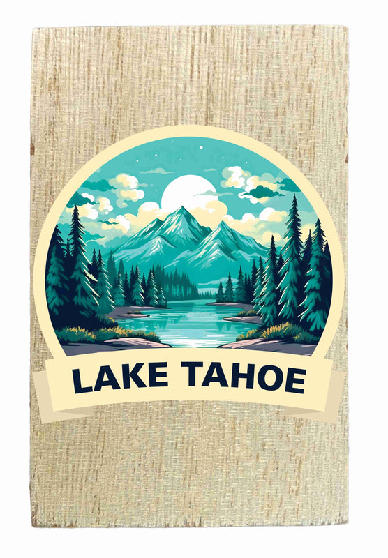 Lake Tahoe California Design A Souvenir Wooden 2" x 3" Fridge Magnet
