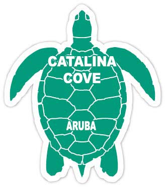 Catalina Cove Aruba 4 Inch Green Turtle Shape Decal Sticker